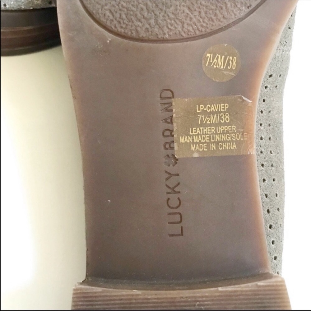 Lucky Brand CAVIEP Perforated Suede Taupe Loafer - Picture 12 of 12